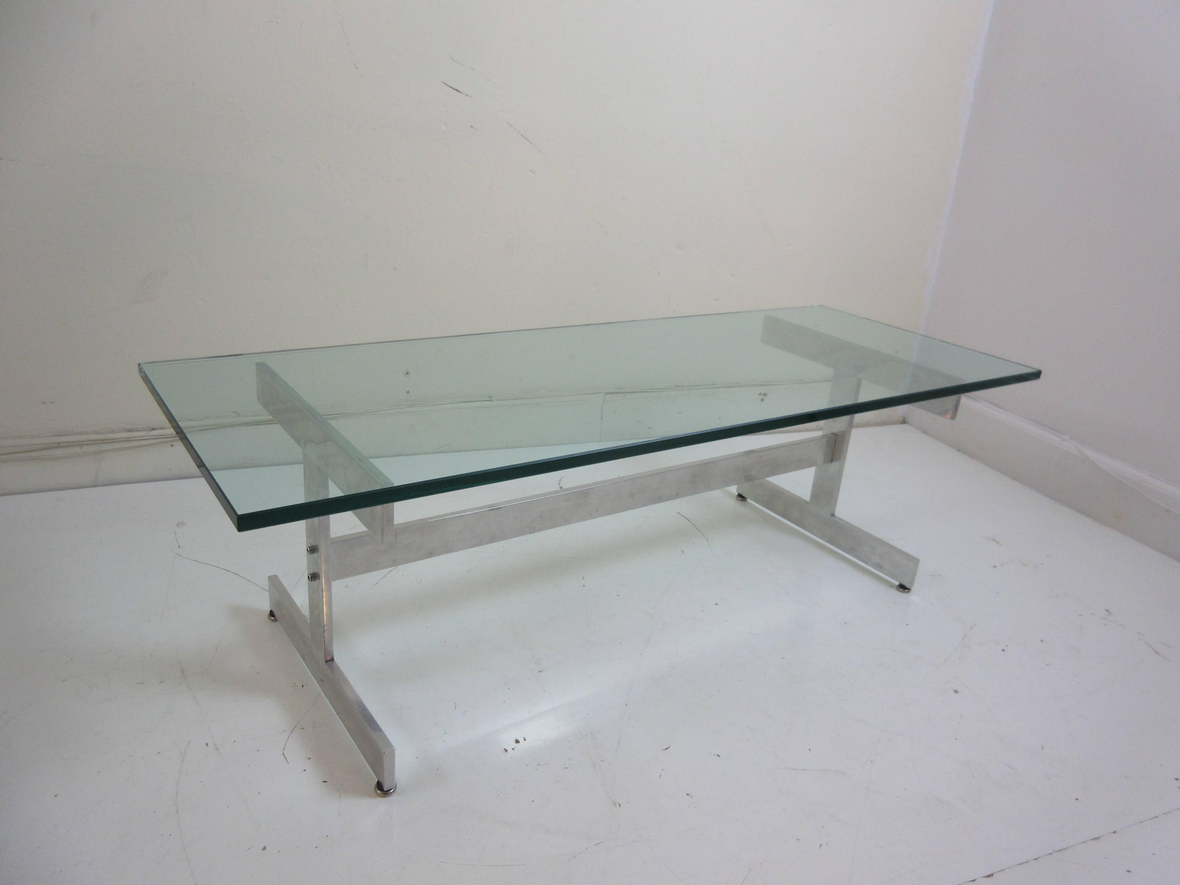 Late 20th Century Glass and Aluminium Coffee Table