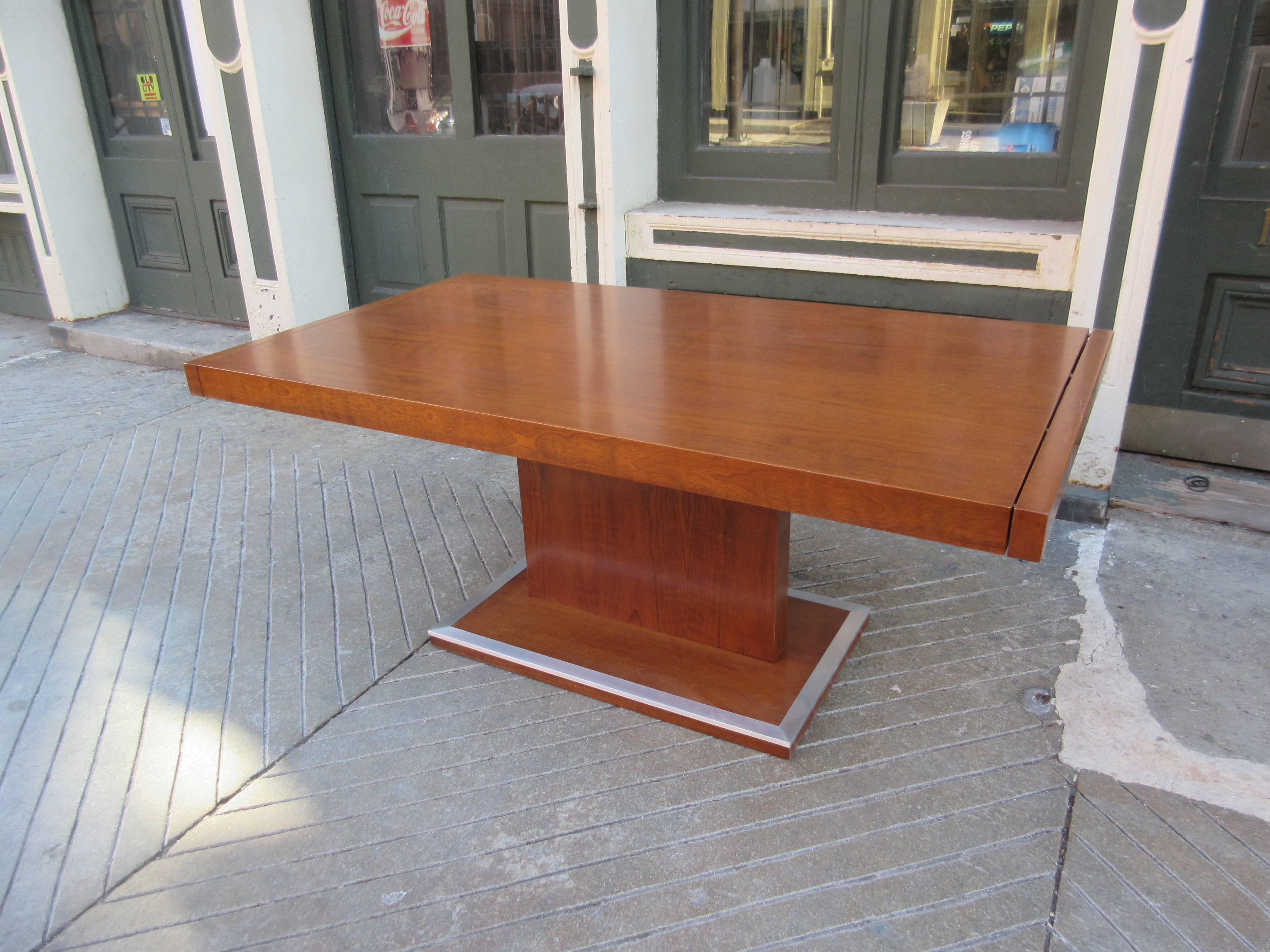 Mid-Century Modern Milo Baughman for Founders Walnut Extension Dining Table