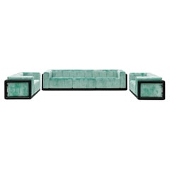 Cornaro set - sofa 300 and pair of armchairs - by Carlo Scarpa, 1974