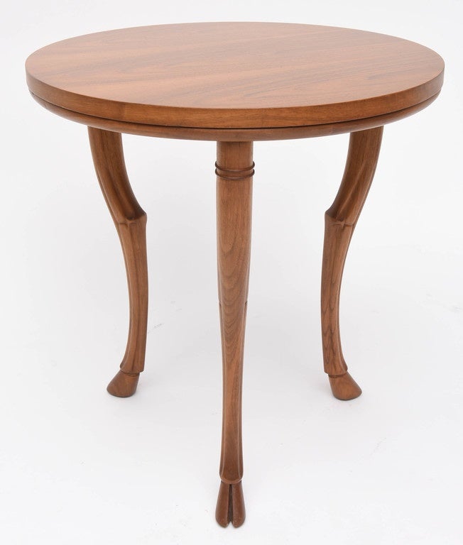 Wood T.H. Robsjohn-Gibbings Circular Trapeza Table