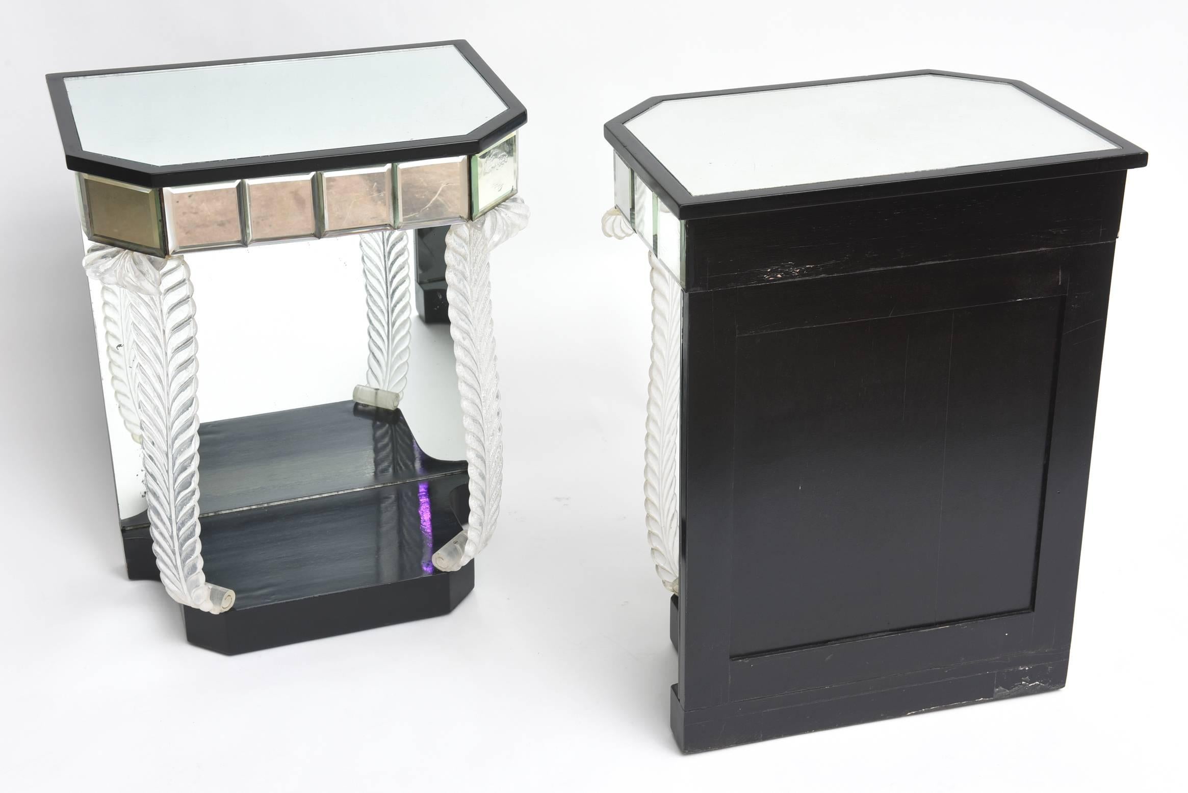 Grosfeld House 'Glassics' End Tables or Night Stands In Good Condition For Sale In West Palm Beach, FL