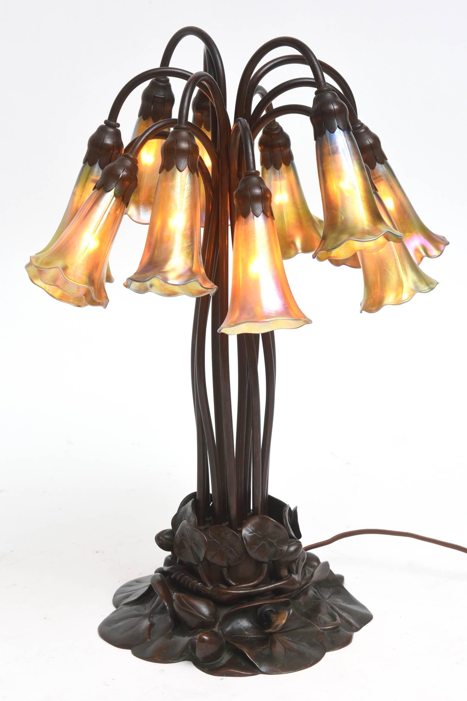 American Tiffany Studios Twelve-Light Lilly Table Lamp