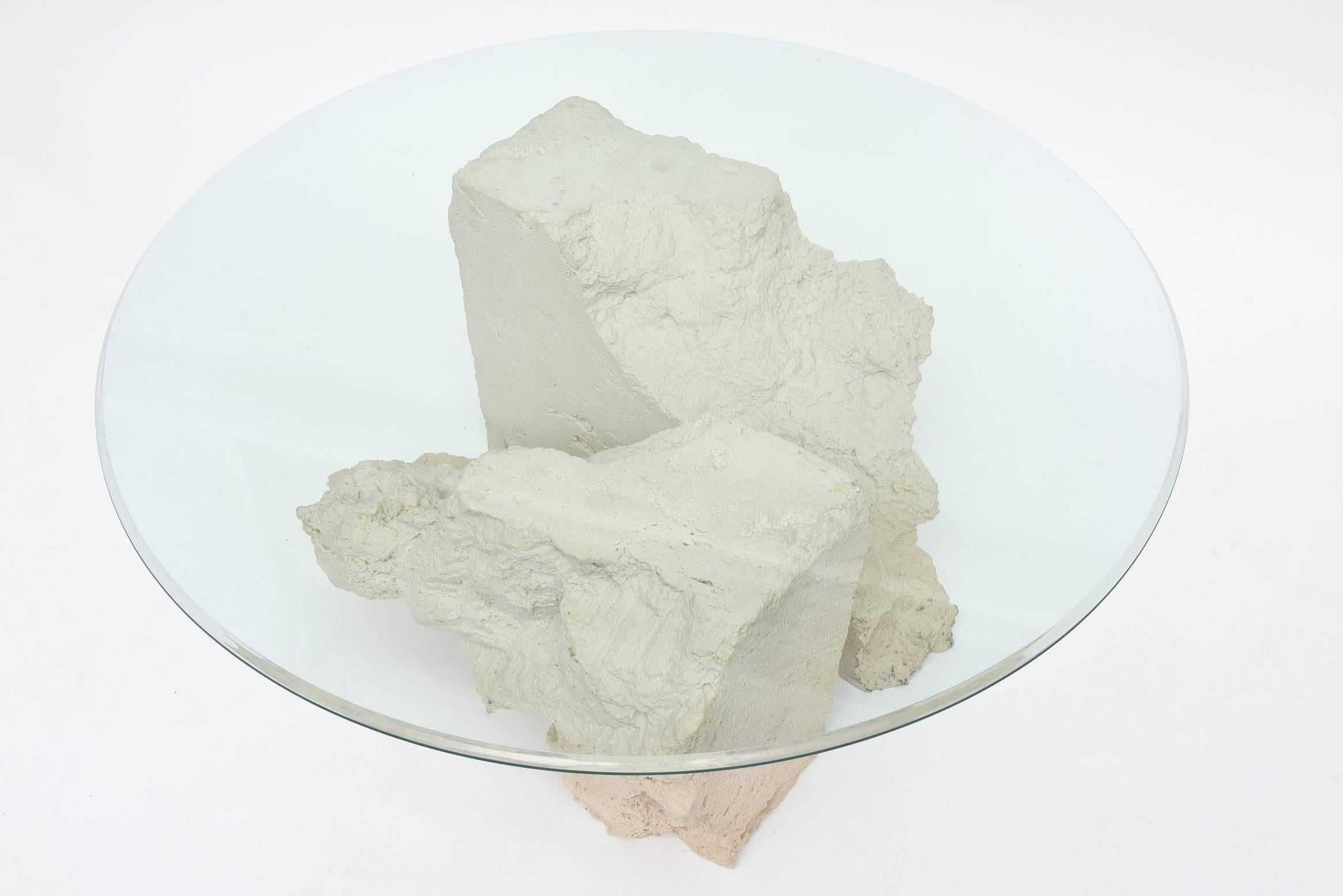 Organic plaster rock-form table after Serge Roche.
Base can be arranged in different forms.
 