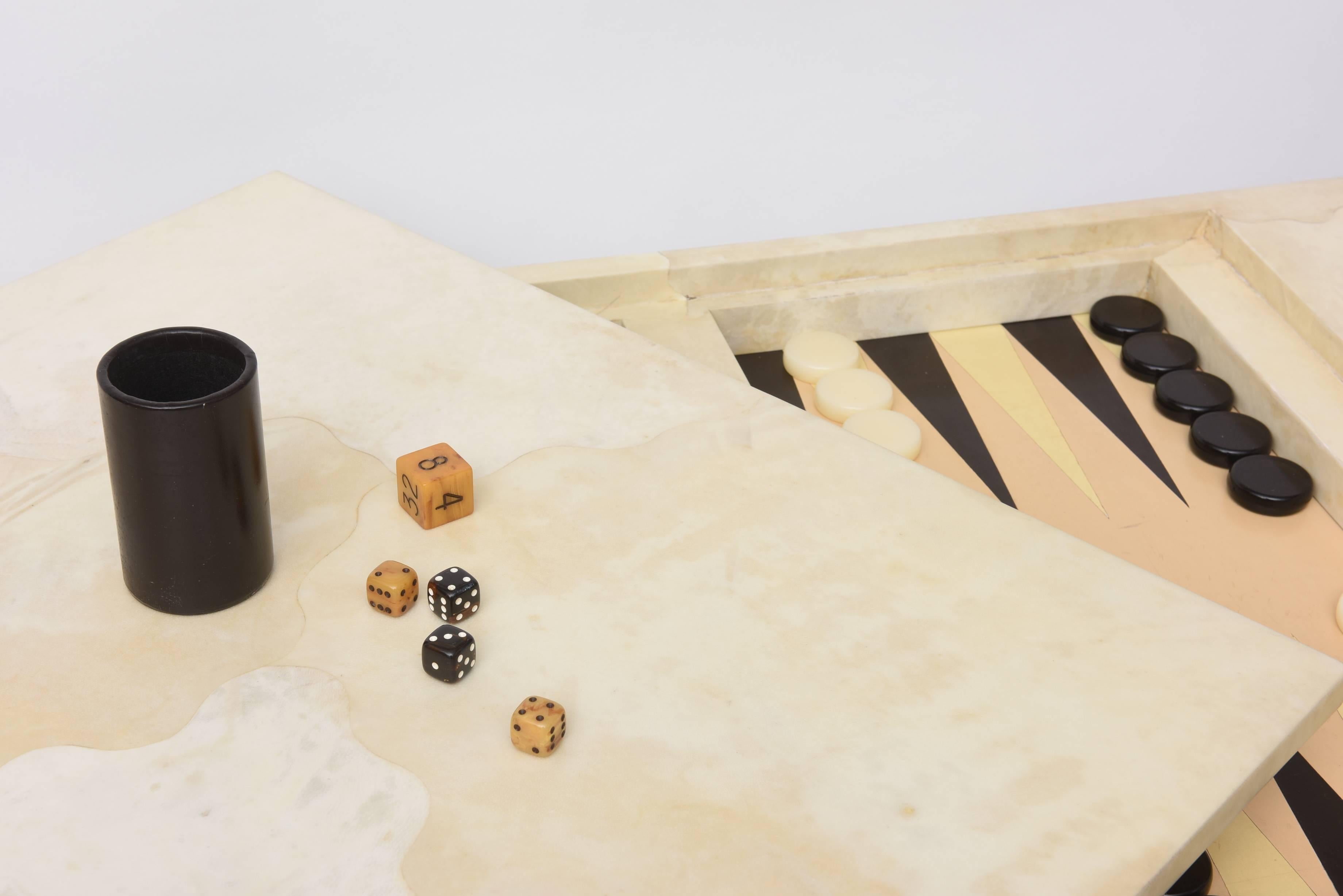 Karl Springer Goatskin Backgammon Game Table 2