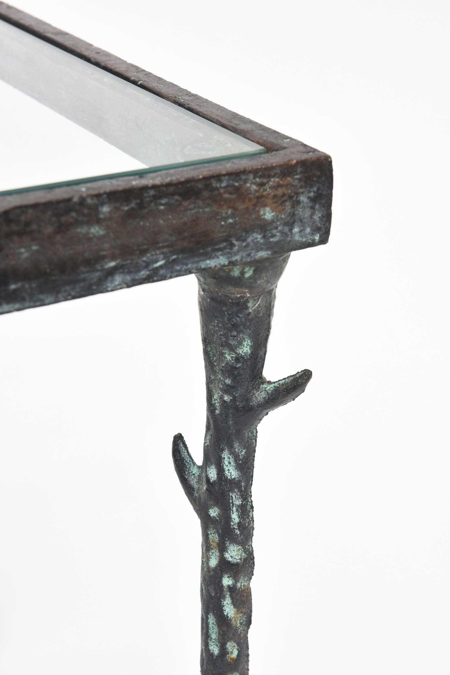 American Bronze-Patinated Steel Side Table