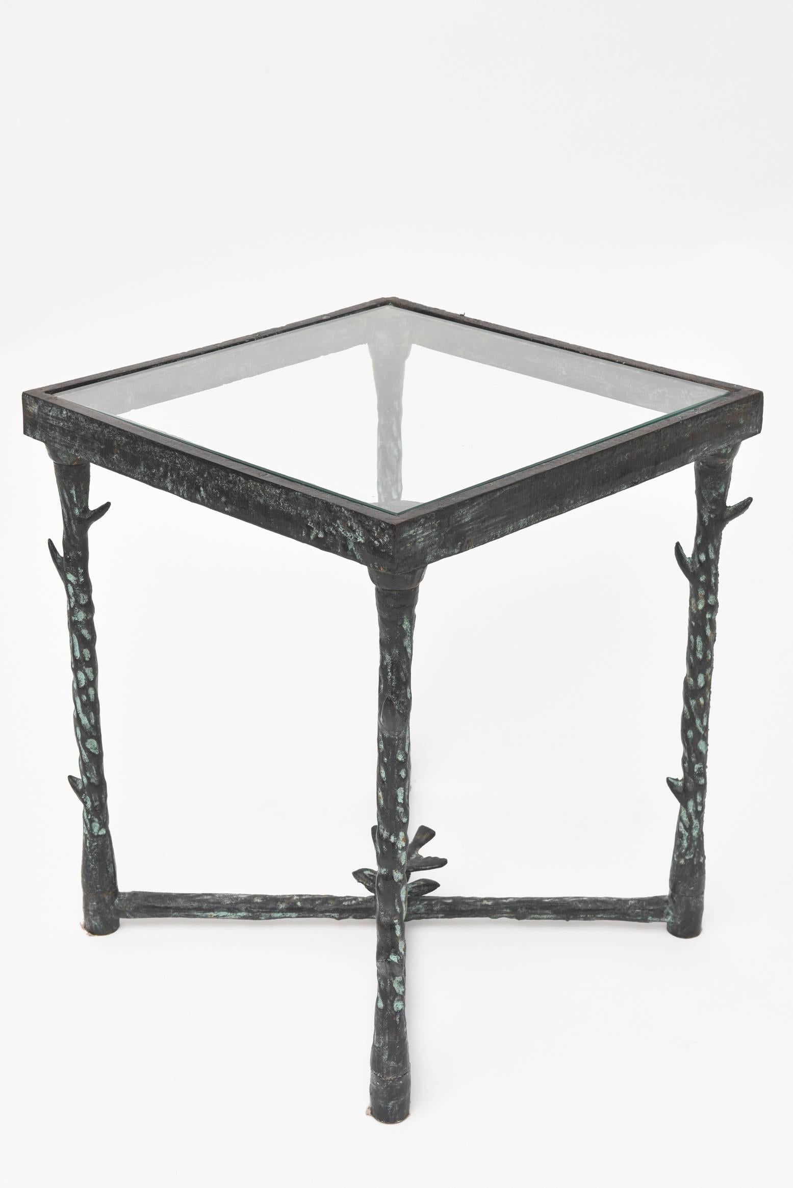 Late 20th Century Bronze-Patinated Steel Side Table
