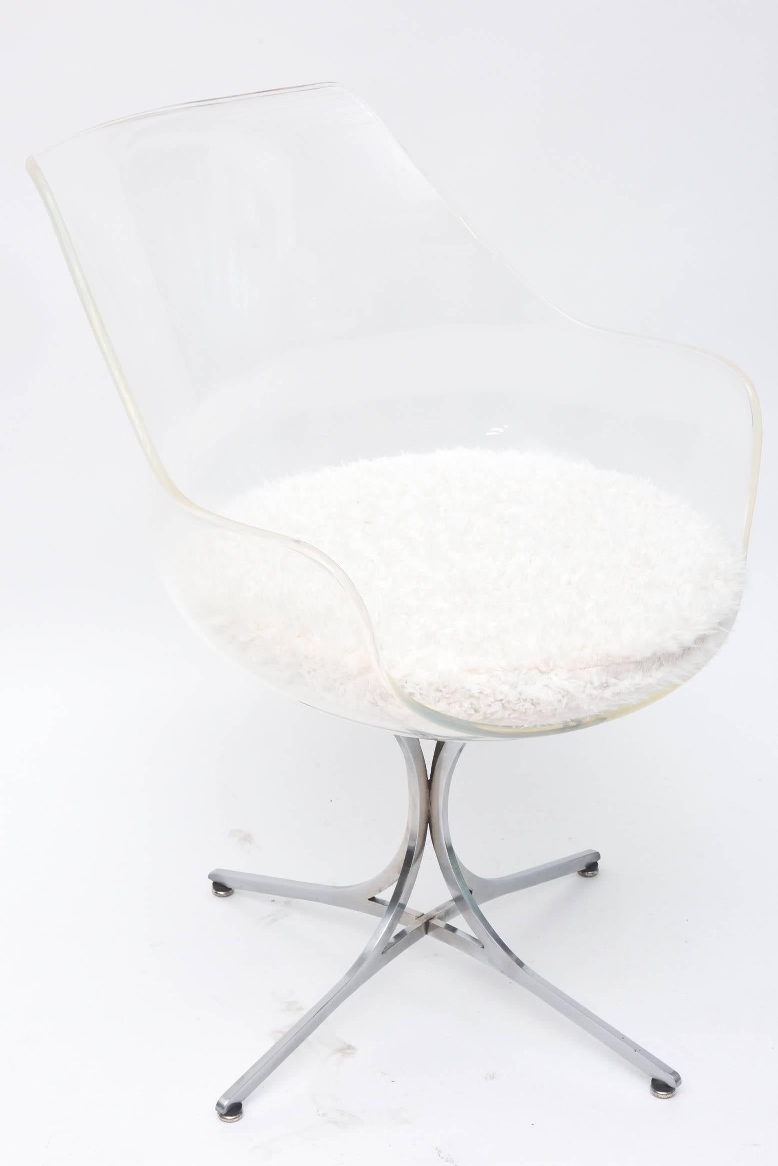 American Laverne Champagne Chairs on Custom Lotus Bases For Sale