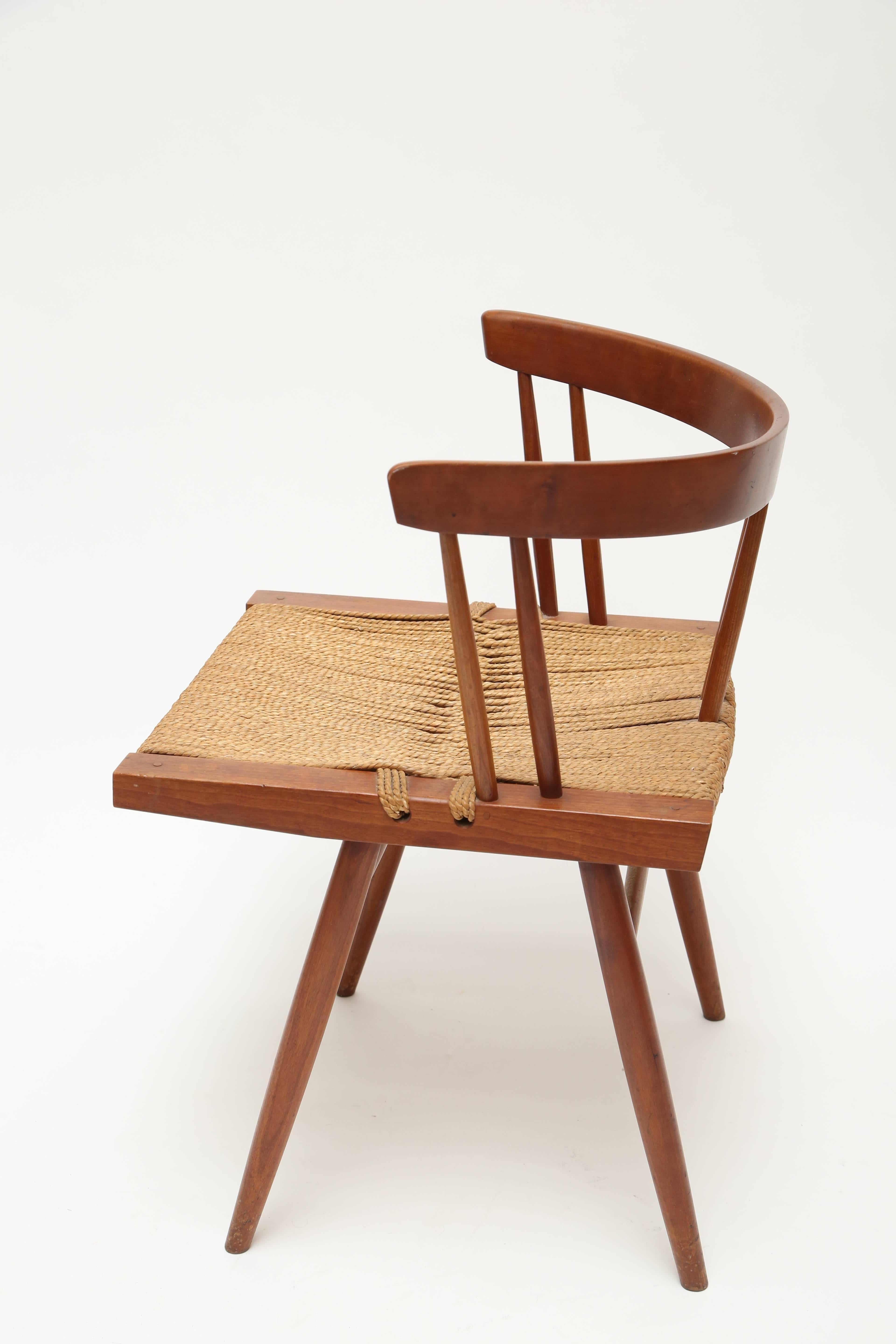 An early set of four grass seat chairs by George Nakashima
Set of four chairs.