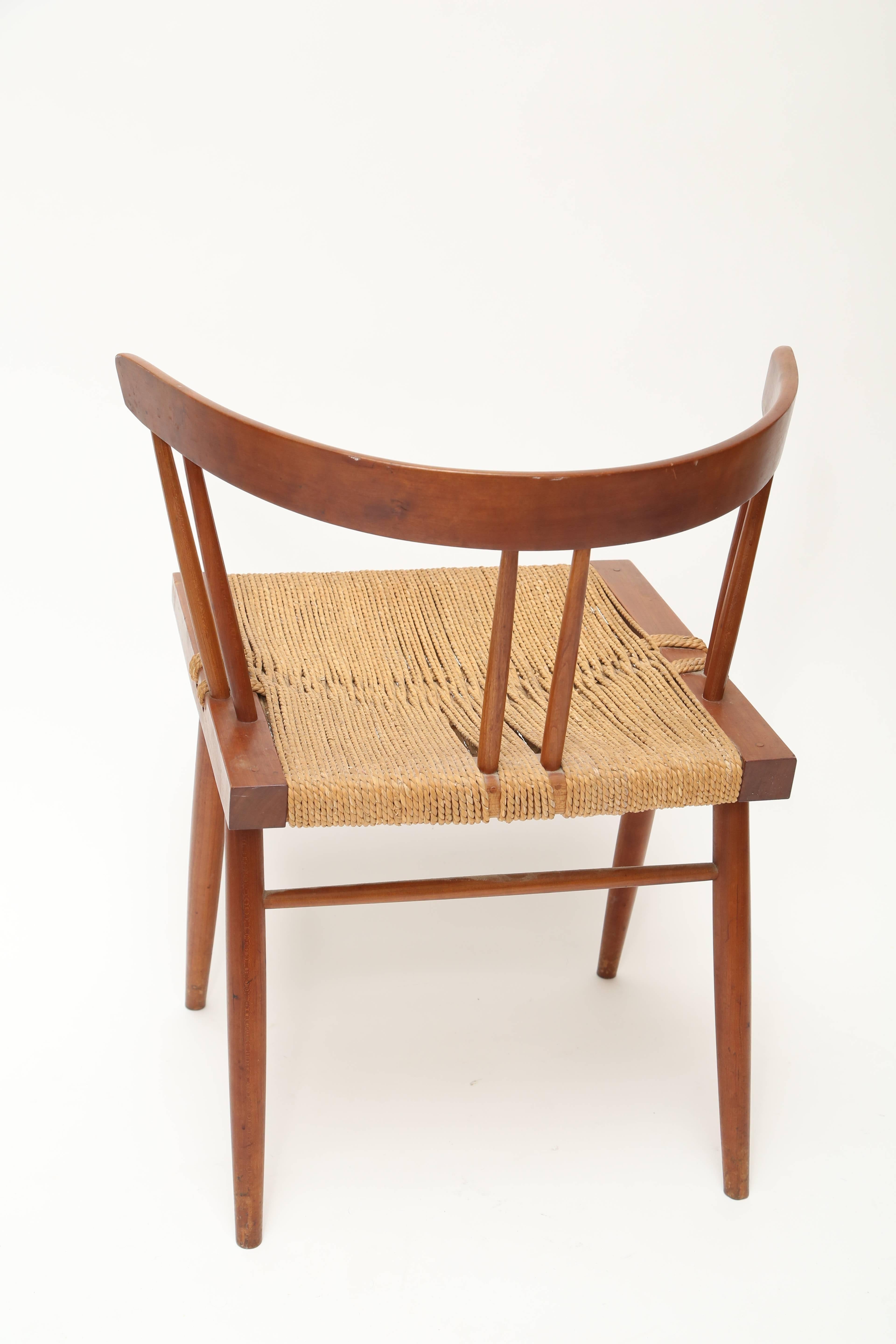 George Nakashima Cherry Grass-Seat Chairs In Good Condition In West Palm Beach, FL