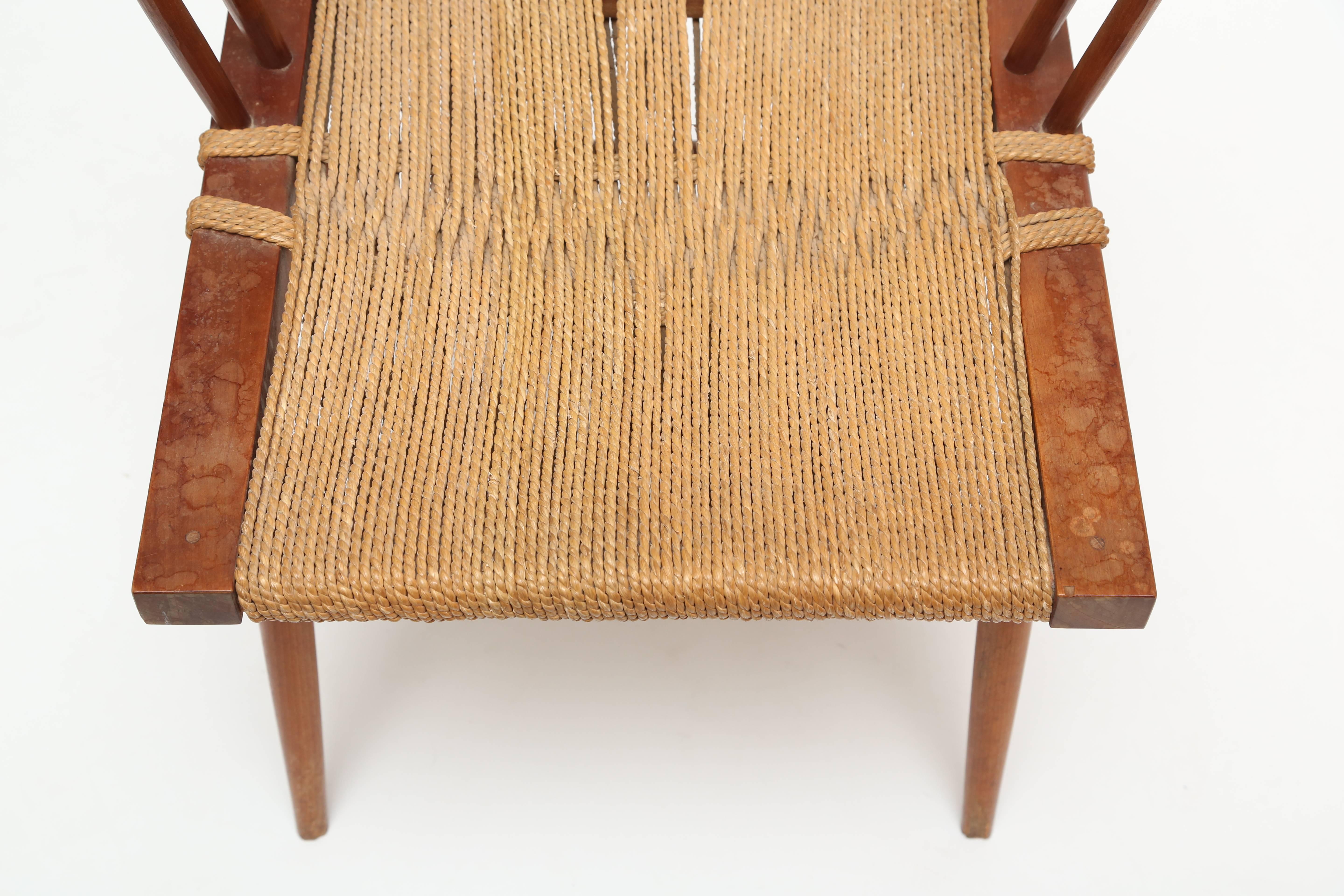 Mid-20th Century George Nakashima Cherry Grass-Seat Chairs