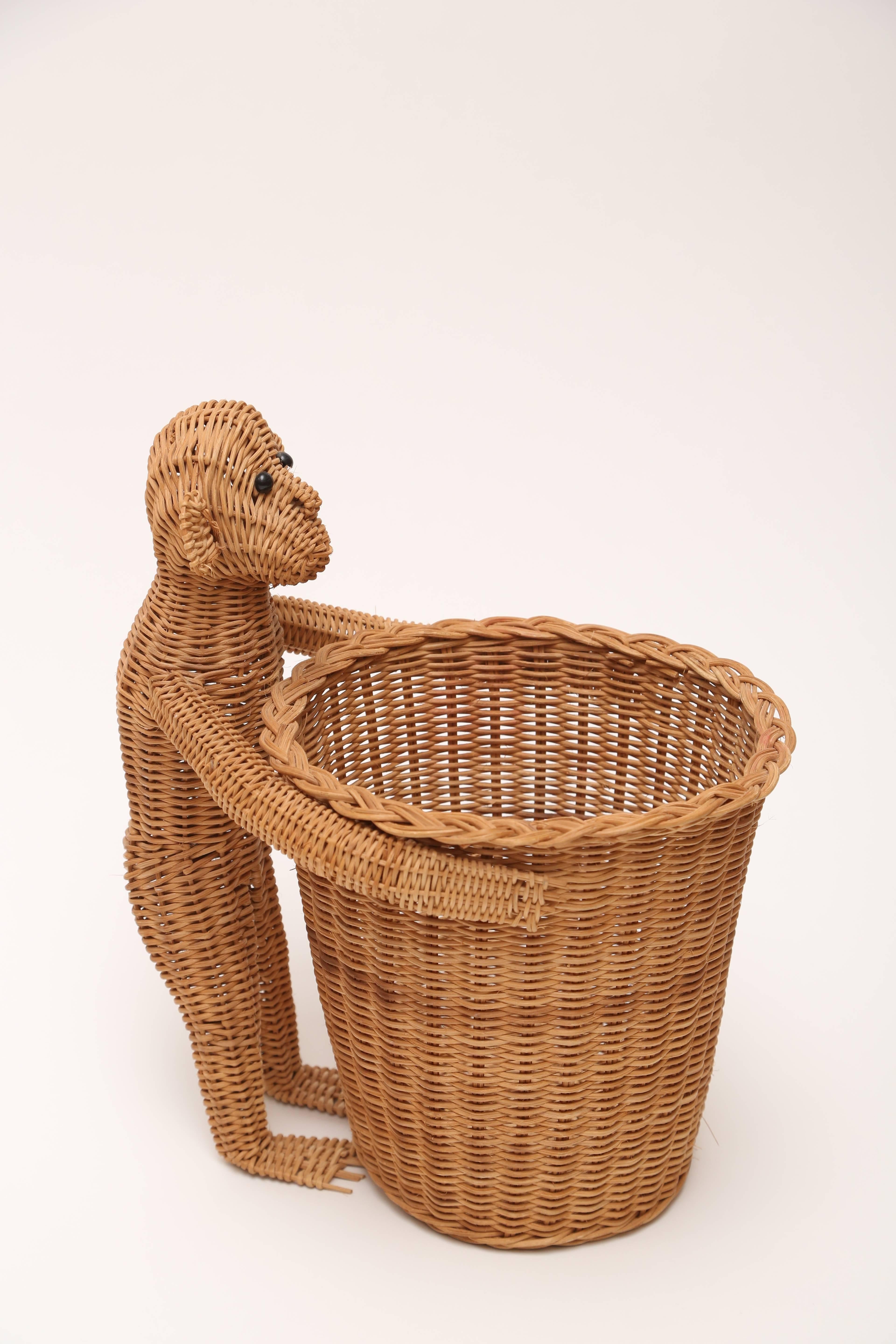 A whimsical trash can.