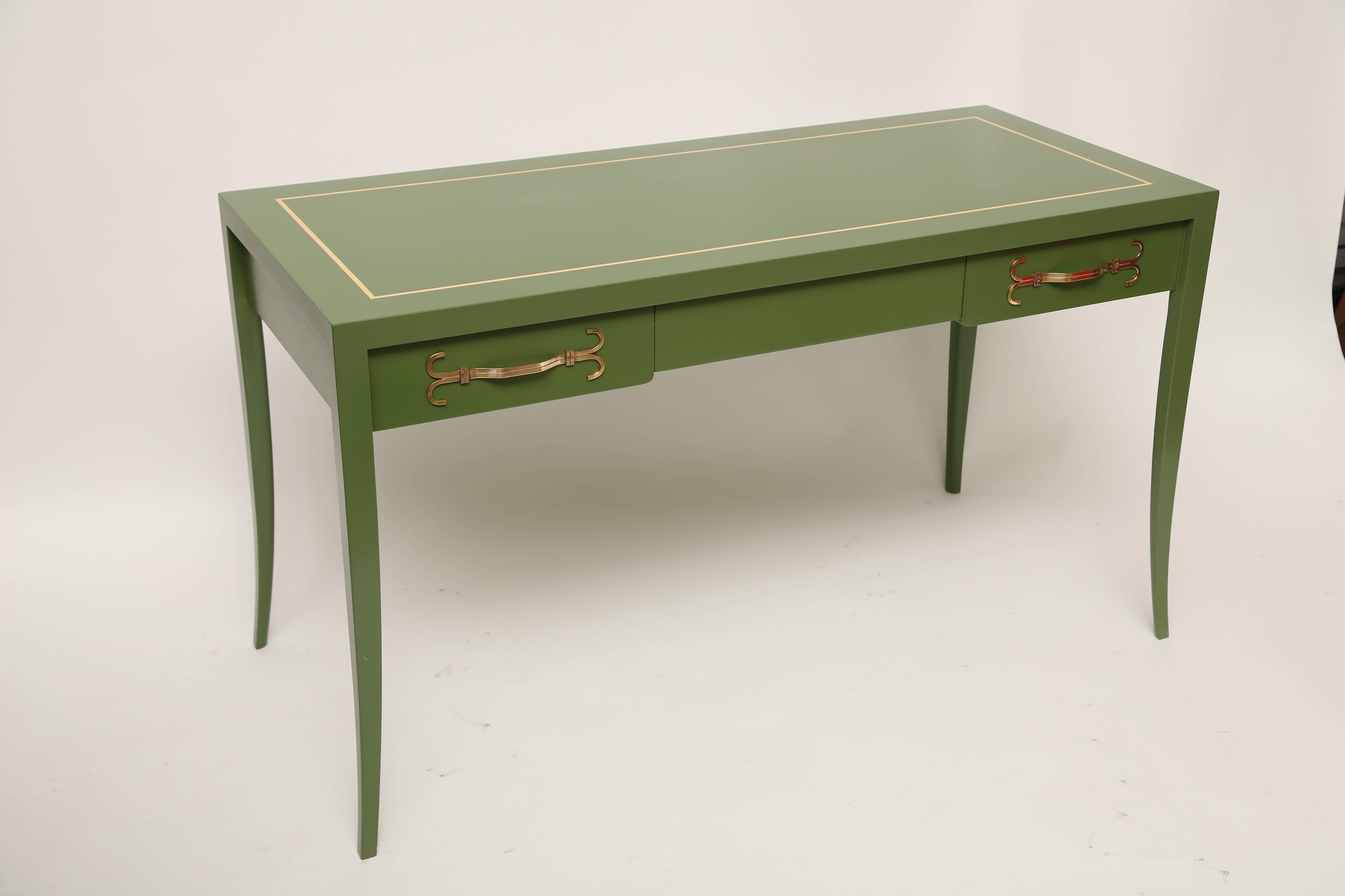 Lacquered Tommi Parzinger Desk and Chair