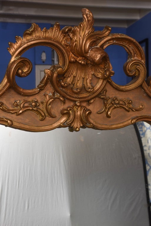 French Gilt Standing or Wall Mirror In Excellent Condition In West Palm Beach, FL