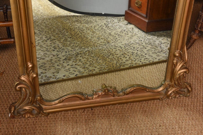 19th Century French Gilt Standing or Wall Mirror
