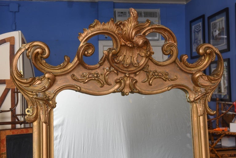 French Gilt Standing or Wall Mirror 3