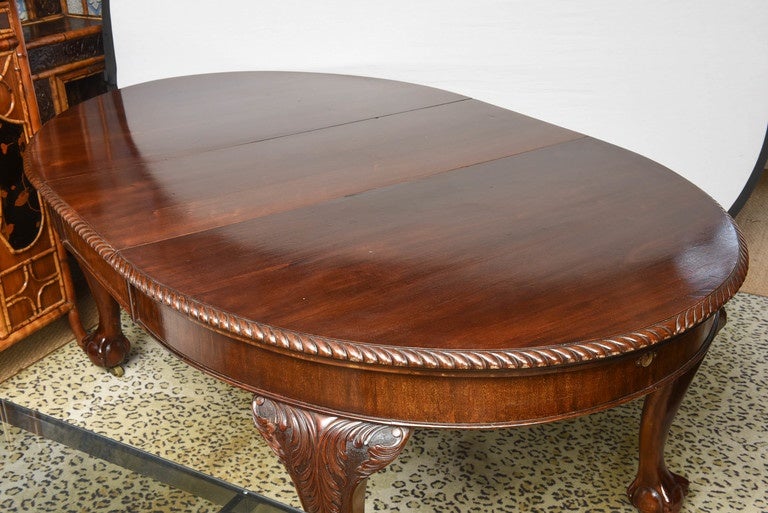 English Chippendale Style Mahogany Oval Dining Table 3