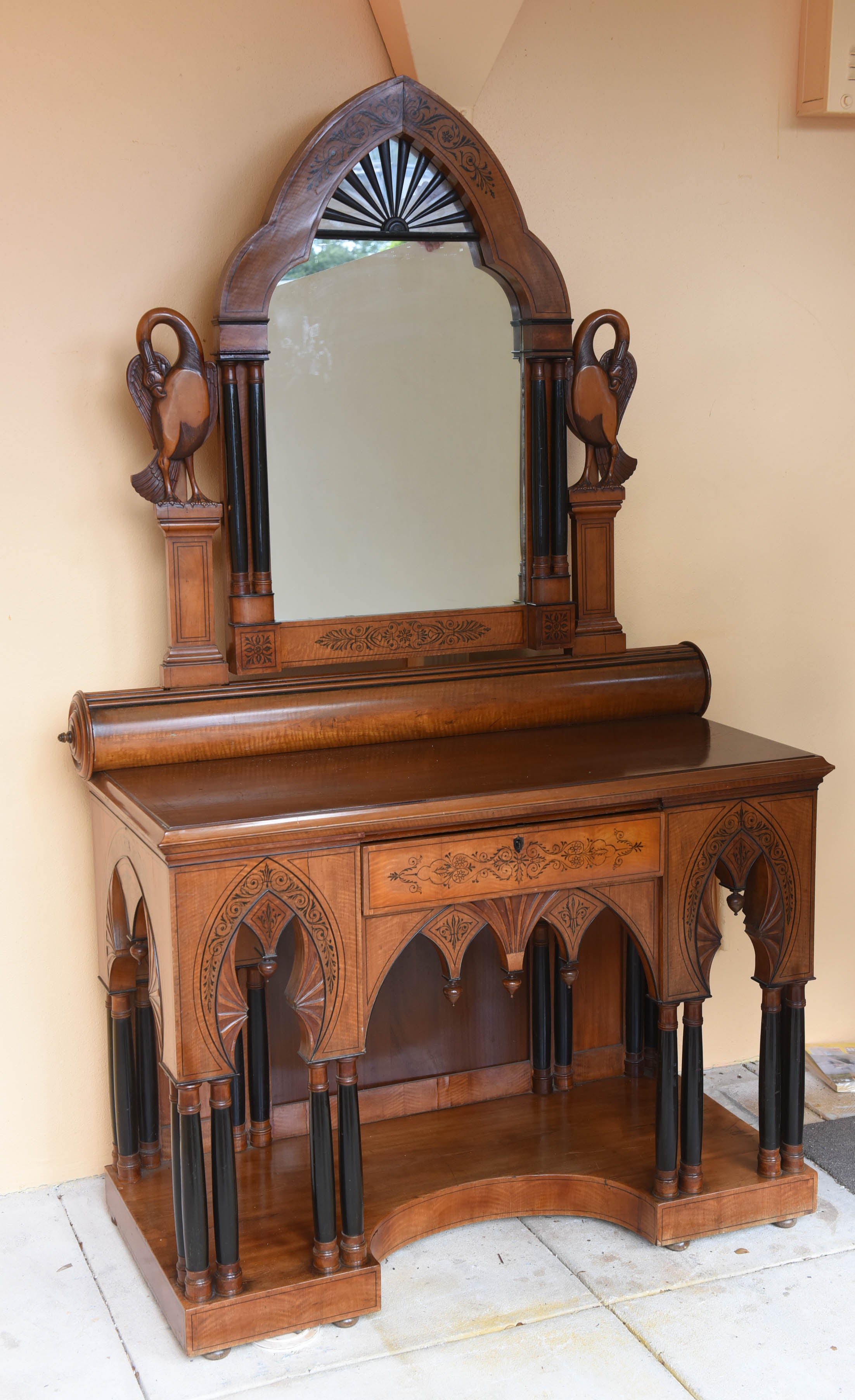 Superb 19th Century Moorish Side Vanity Cabinet