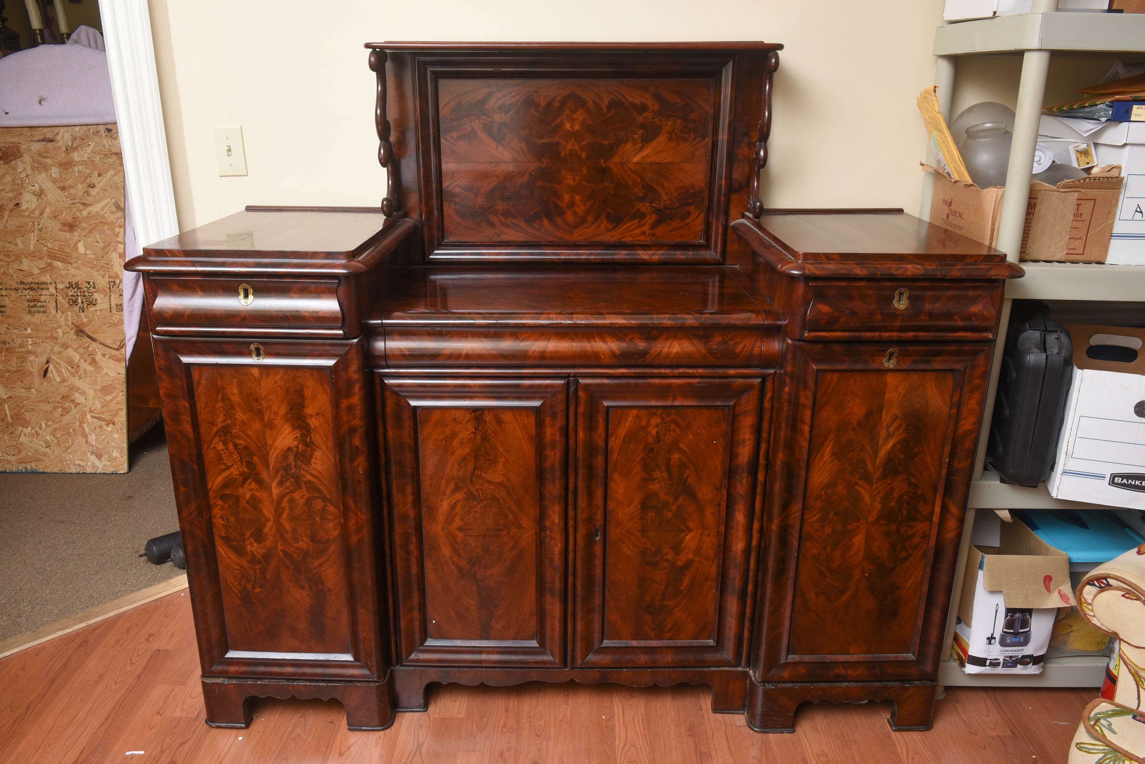 19th Century French Mahogany Sideboard and Secretaire