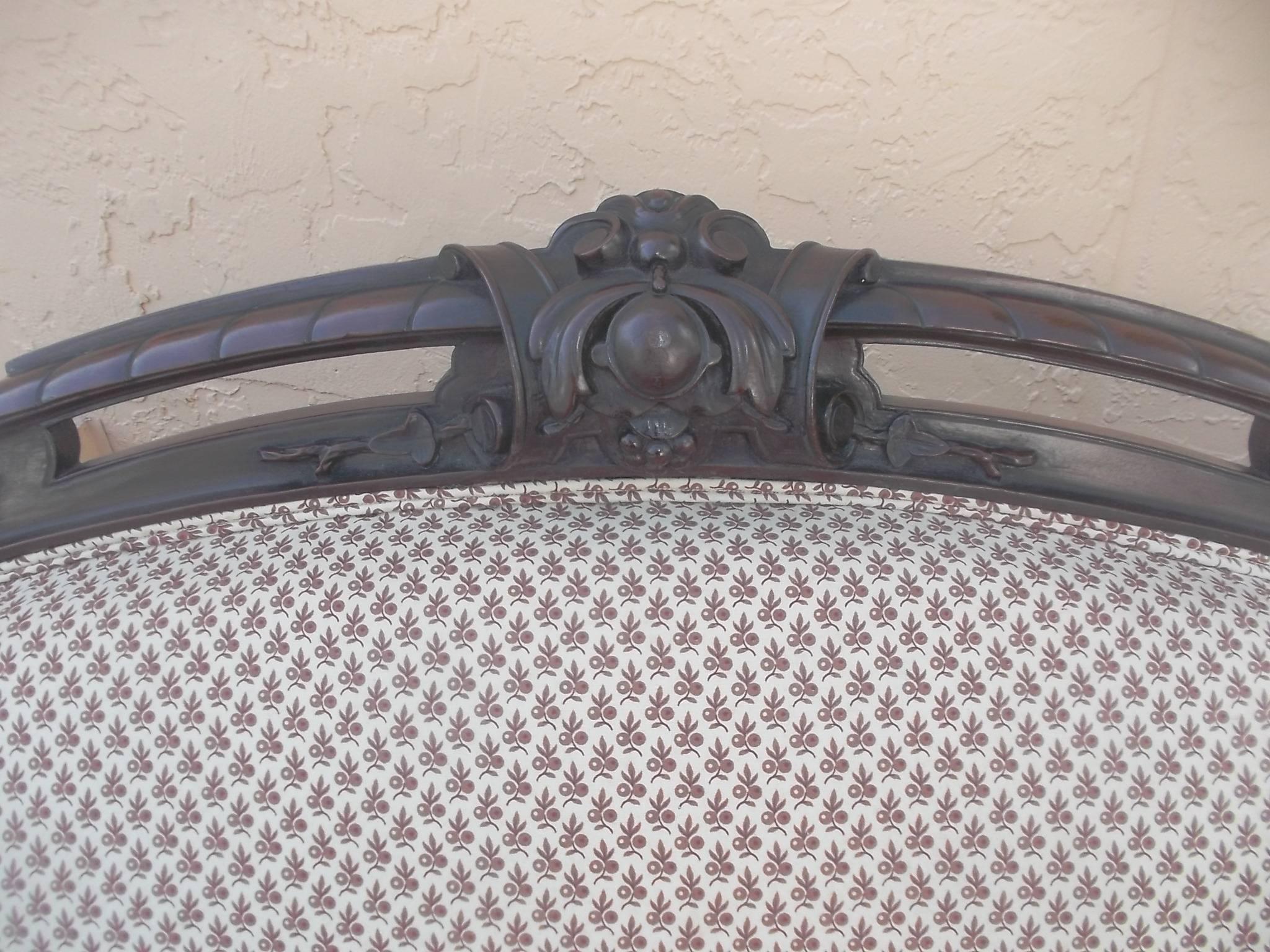 North American 1900s Mahogany Upholstered Settee