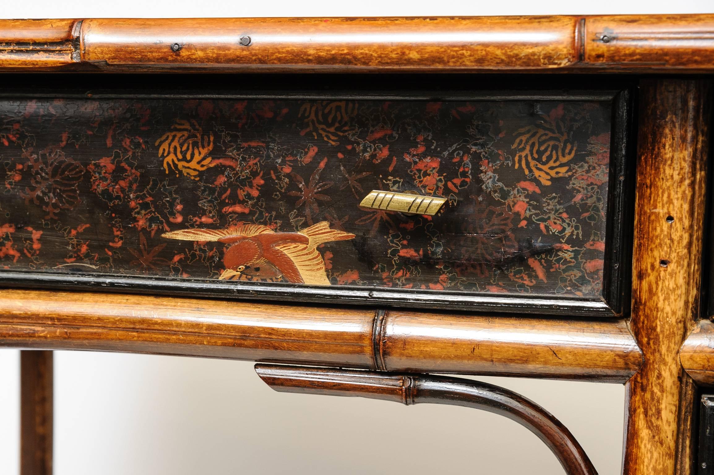 19th Century English Bamboo Desk 2