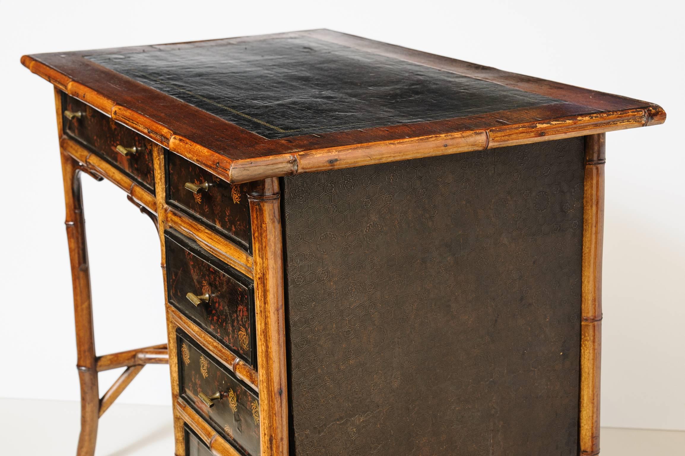 19th Century English Bamboo Desk 4