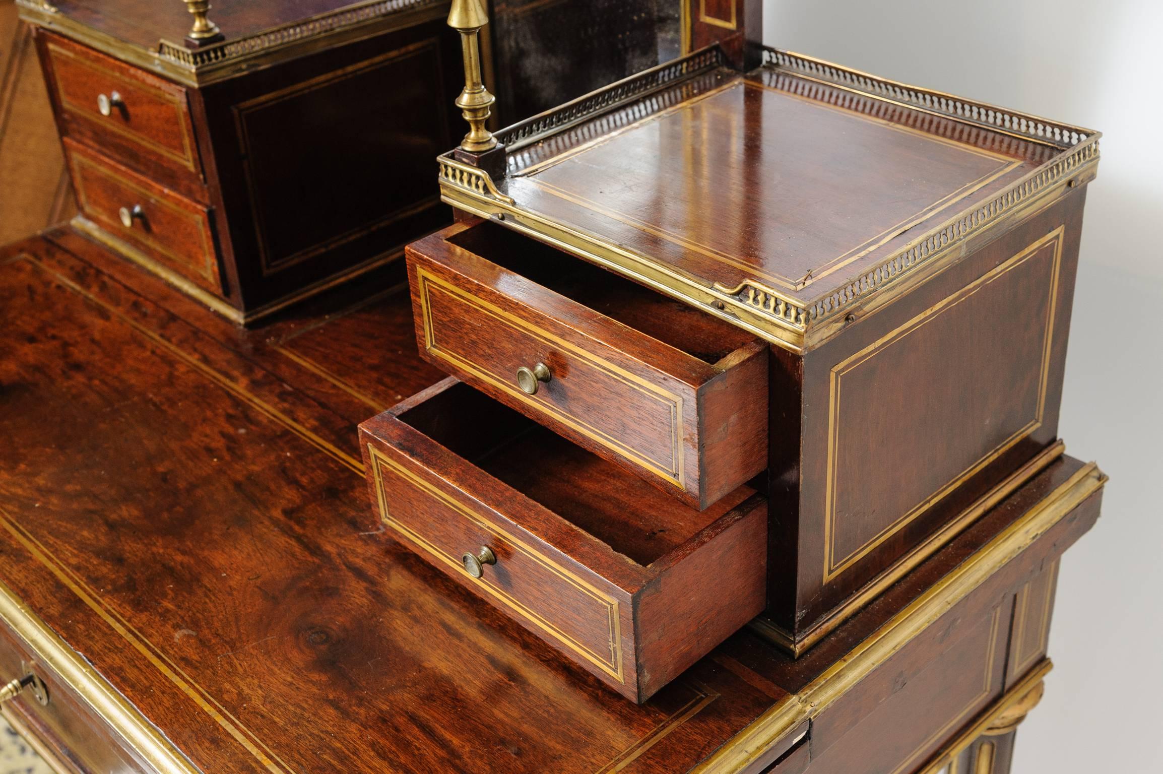 19th Century French Lady Mahogany Writing Desk In Good Condition In West Palm Beach, FL