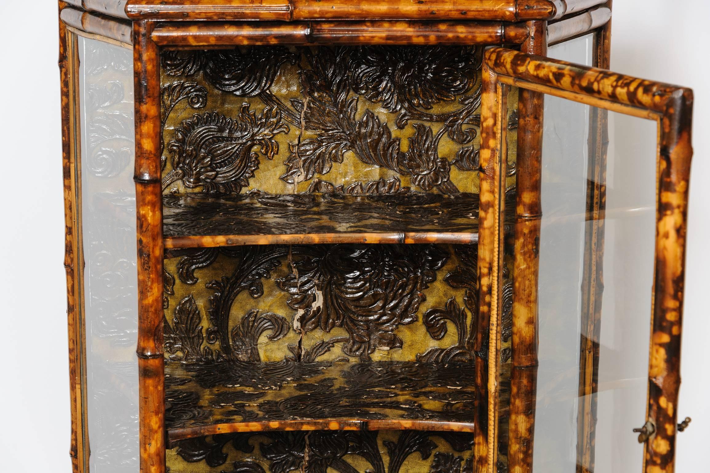 French Fine 19th Century English Lacquer Bamboo Cabinet