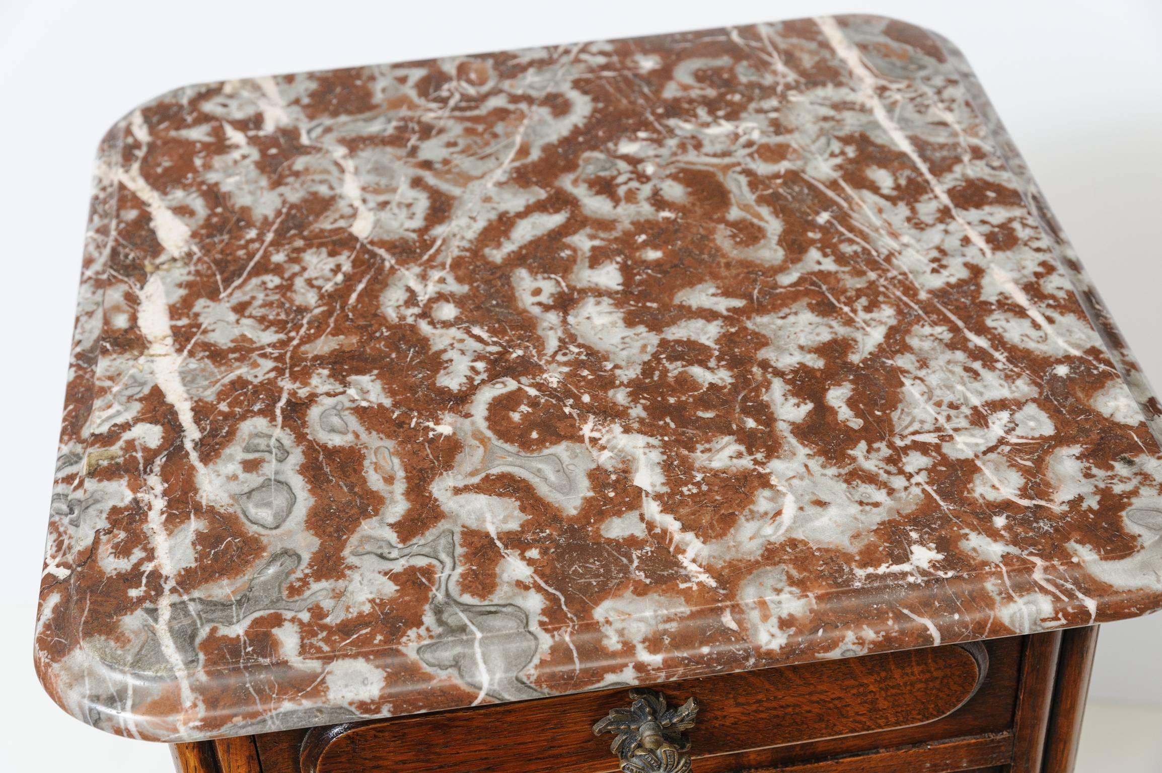 Pair of 19th Century French Marble-Top Nightstands 3