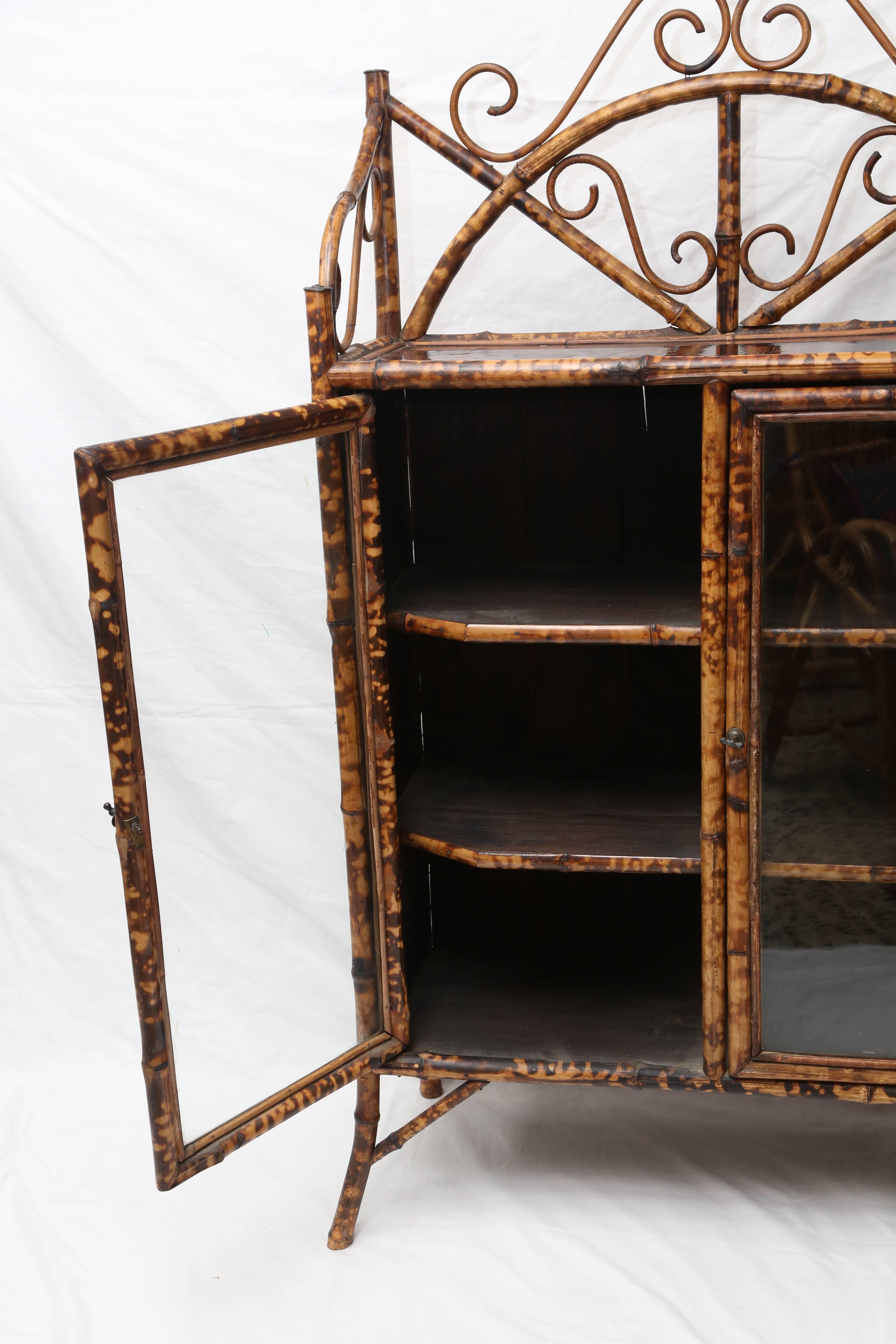 19th Century English Bamboo Cabinet or Bookcase 3