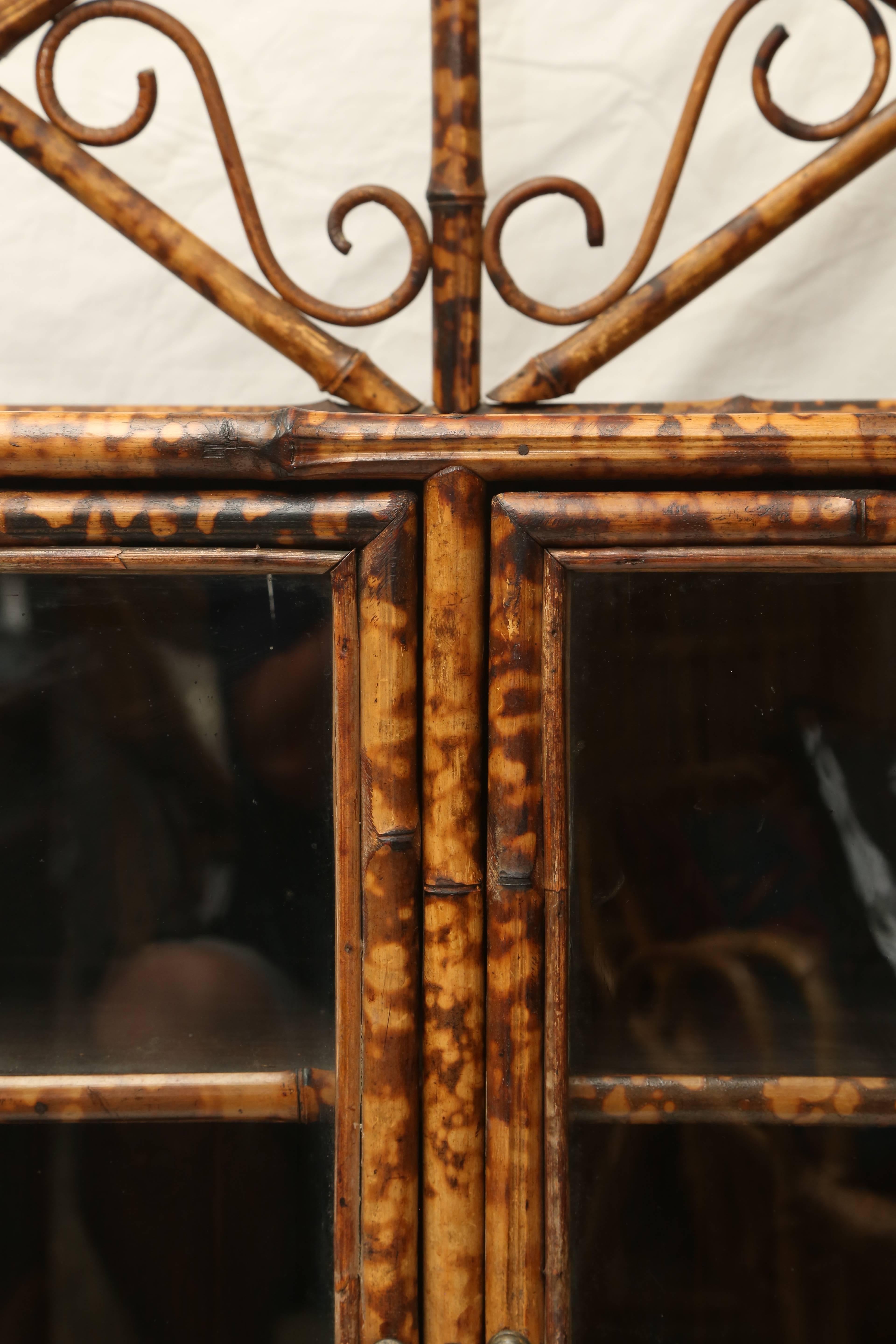 19th Century English Bamboo Cabinet or Bookcase 5
