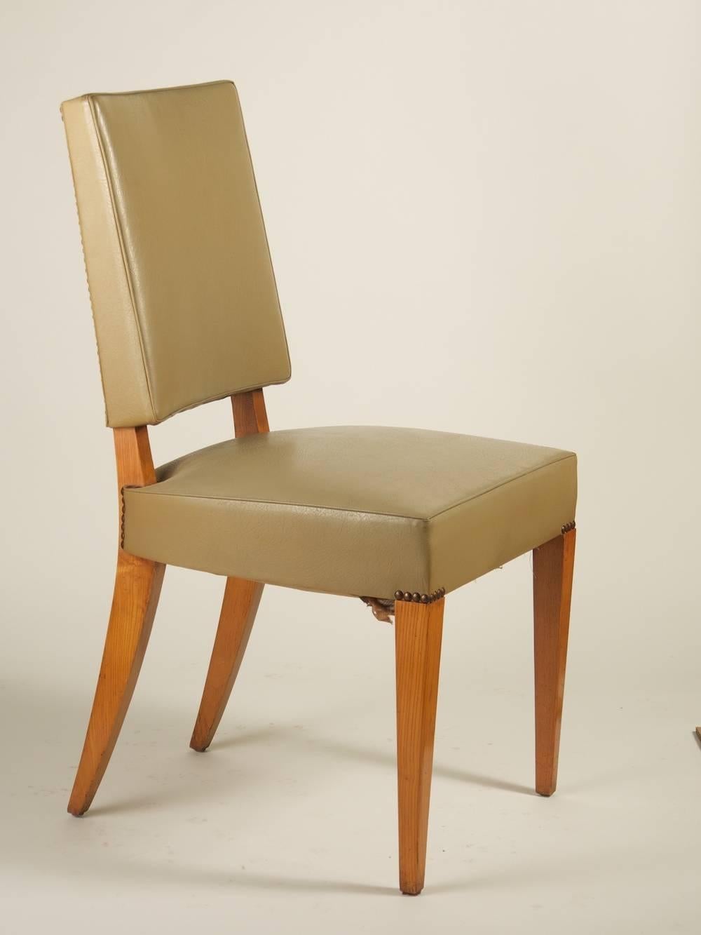 Art Deco Maxime Old Set of Six Dining Chairs in Ash