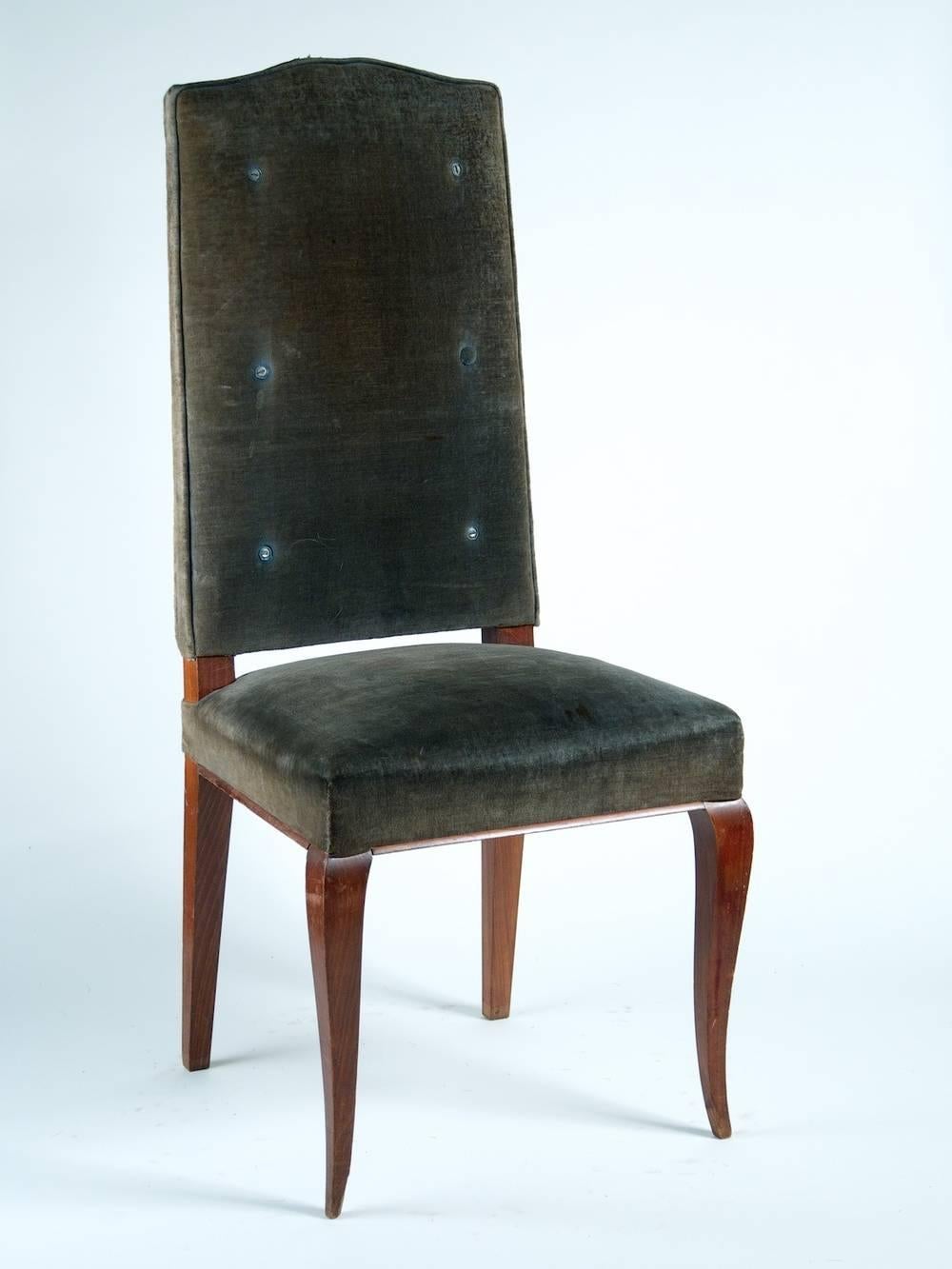 Attributed to Jean-Charles Moreux Set of Six Dining Chairs In Good Condition For Sale In Philadelphia, PA