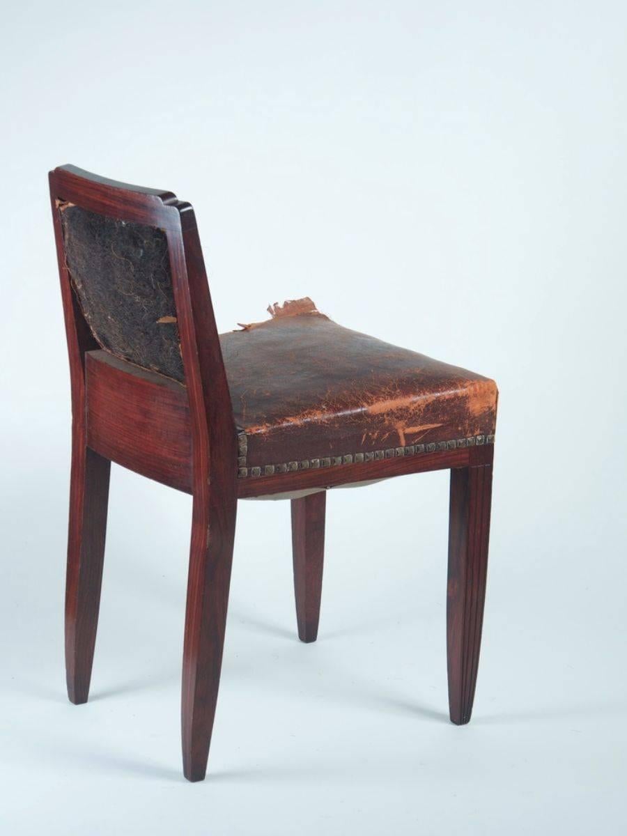 Paul Follot Set of Eight Rosewood Dining Chairs In Good Condition In Philadelphia, PA