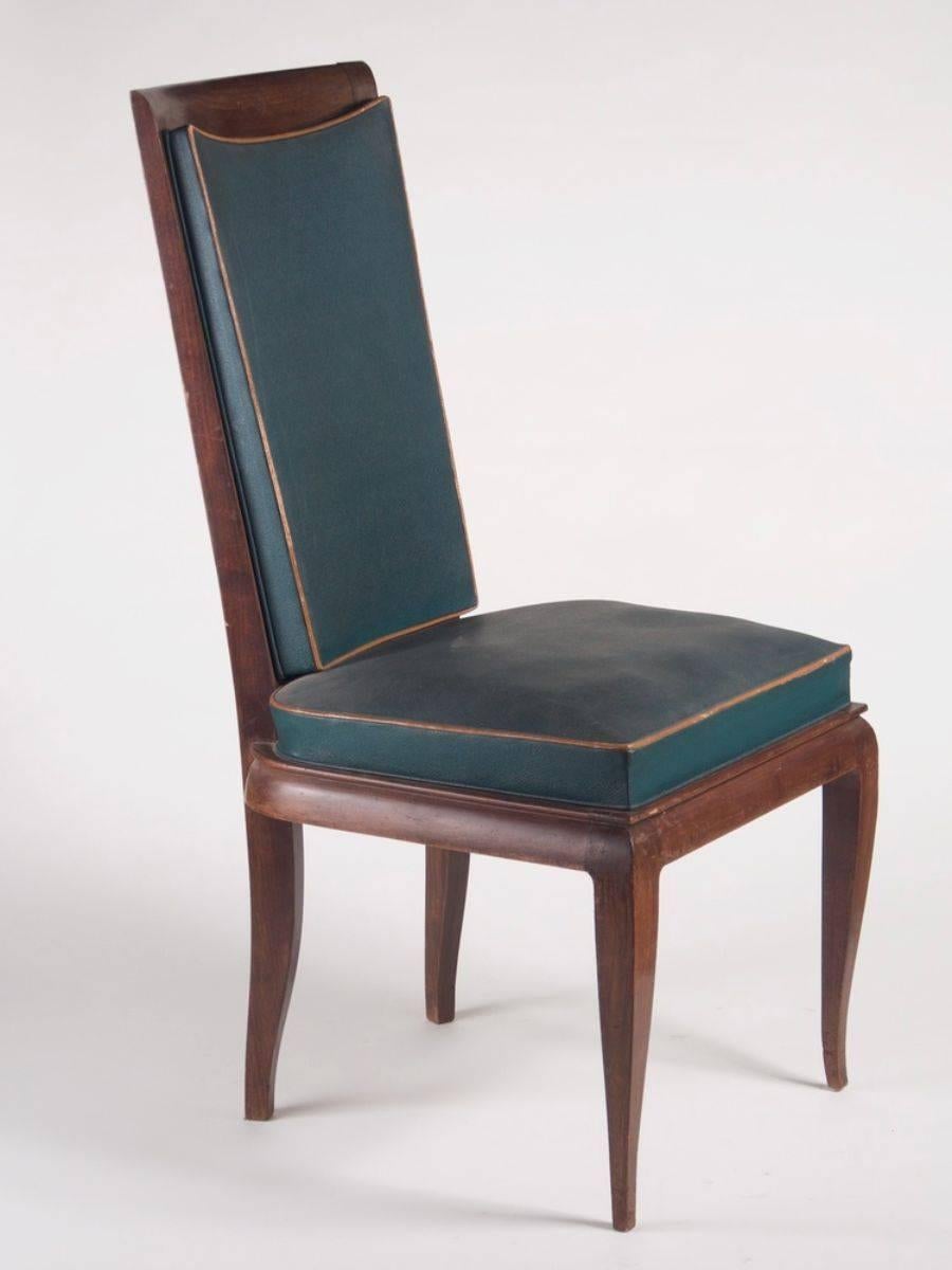French Rene Prou Attributed Set of Eight Dining Chairs For Sale