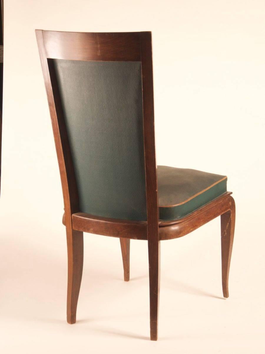 Rene Prou Attributed Set of Eight Dining Chairs In Good Condition For Sale In Philadelphia, PA
