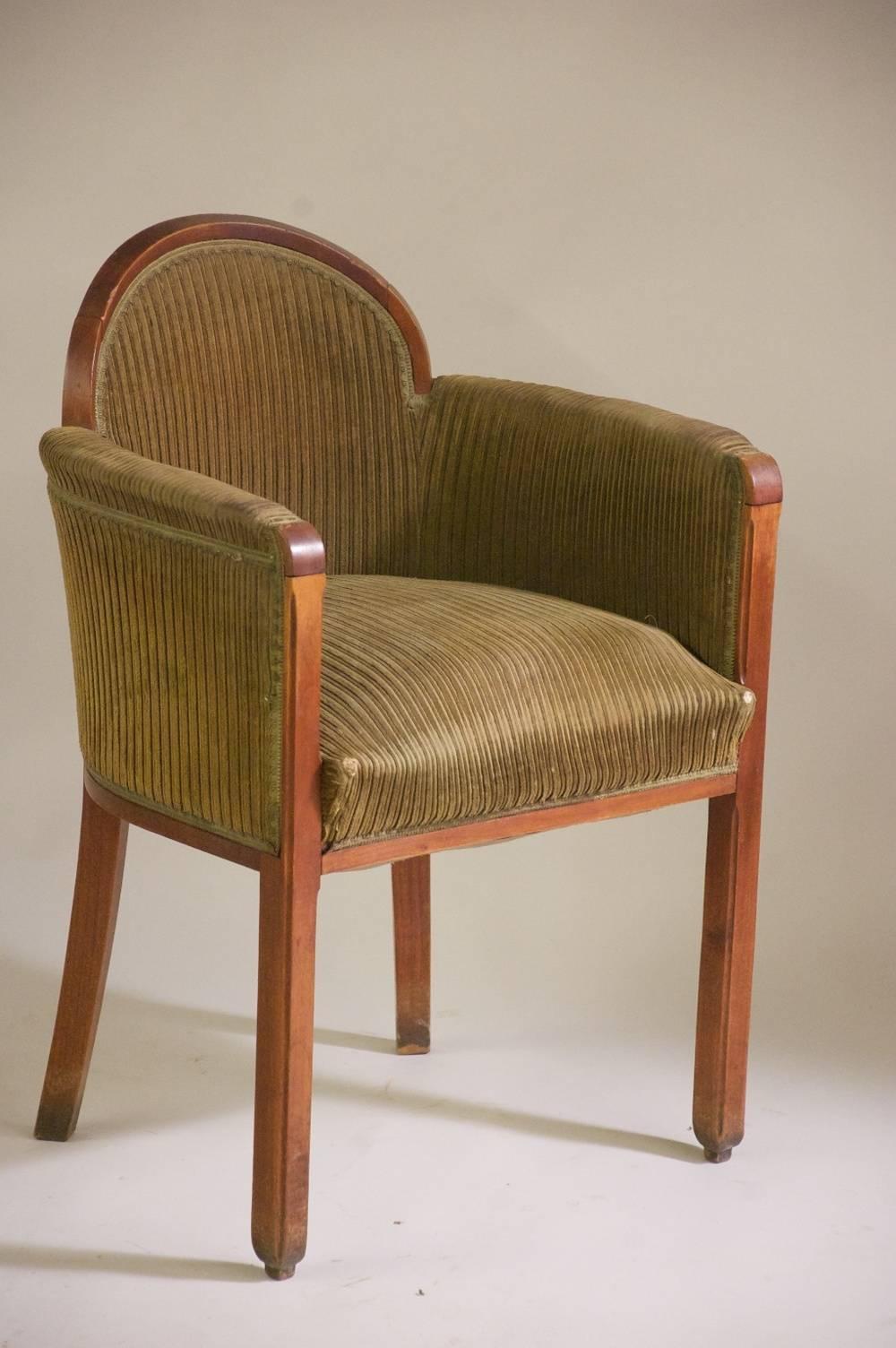 Art Deco Paul Follot Pair of Armchairs For Sale