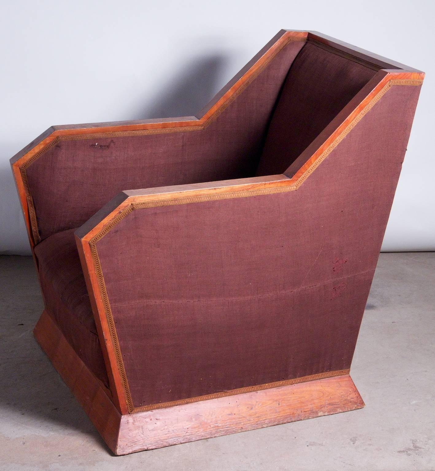 Art Deco La Maitrise Cubist Pair of Club Chairs