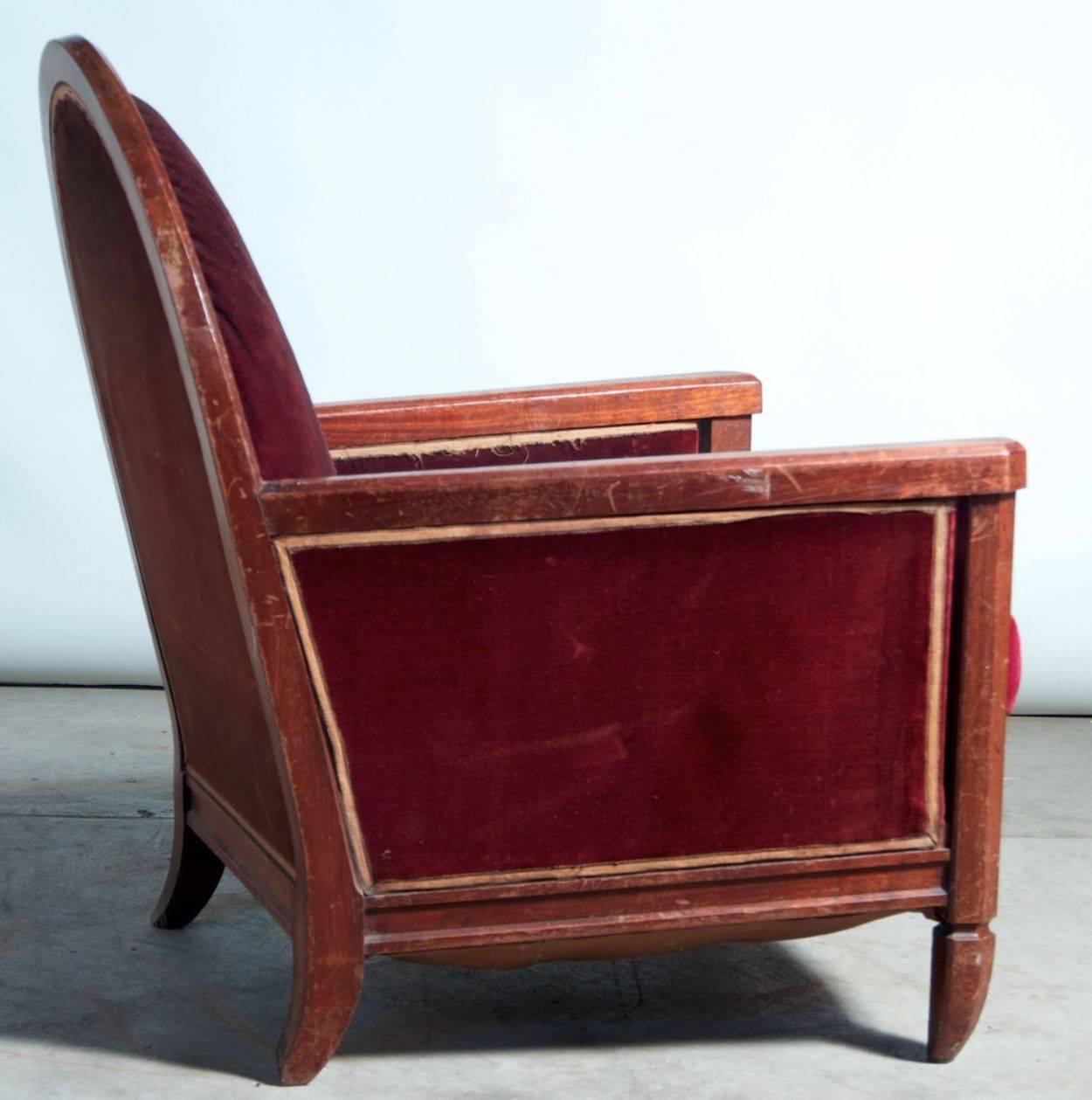 Early 20th Century Andre Groult Pair of Club Chairs