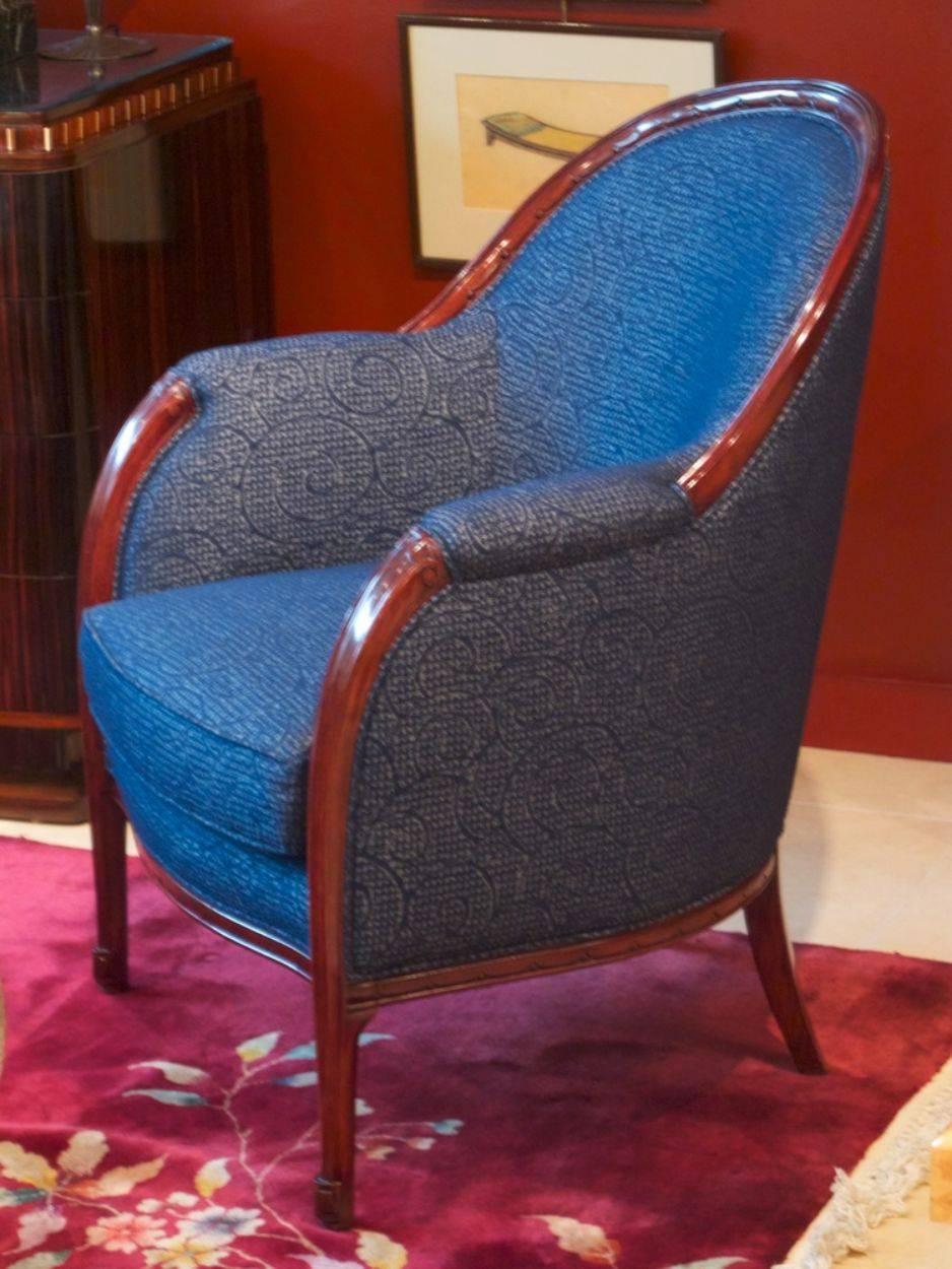 Art Deco Paul Follot Pair of Club Chairs For Sale
