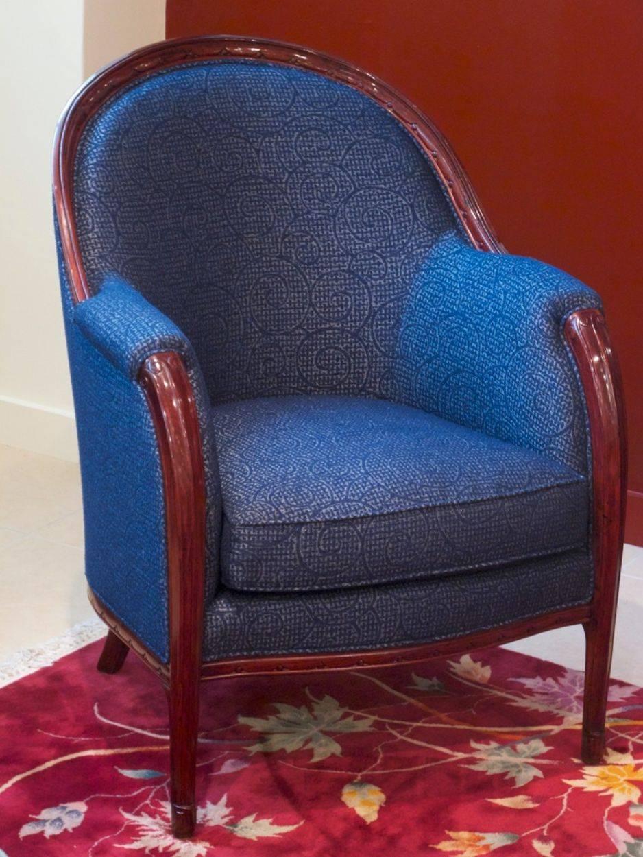 Stained Paul Follot Pair of Club Chairs For Sale