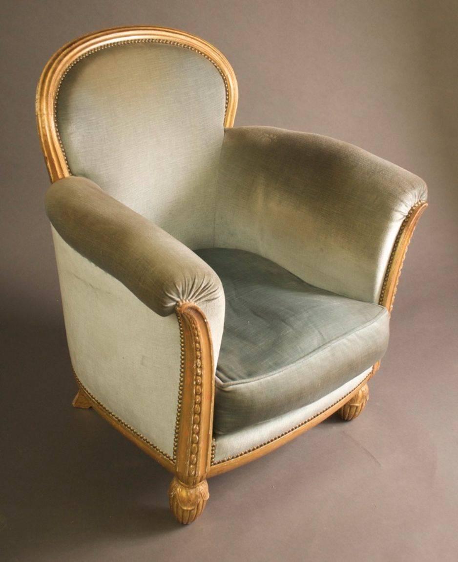 Art Deco Paul Follot Single Club Chair, 1925, Paris Exhibition