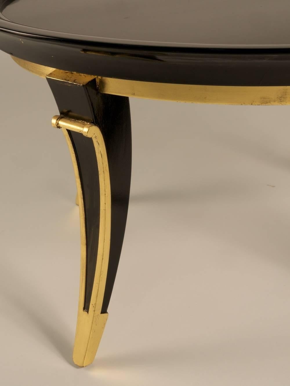 Art Deco Rousseau et Lardin Low Table with Gilt Trim For Sale