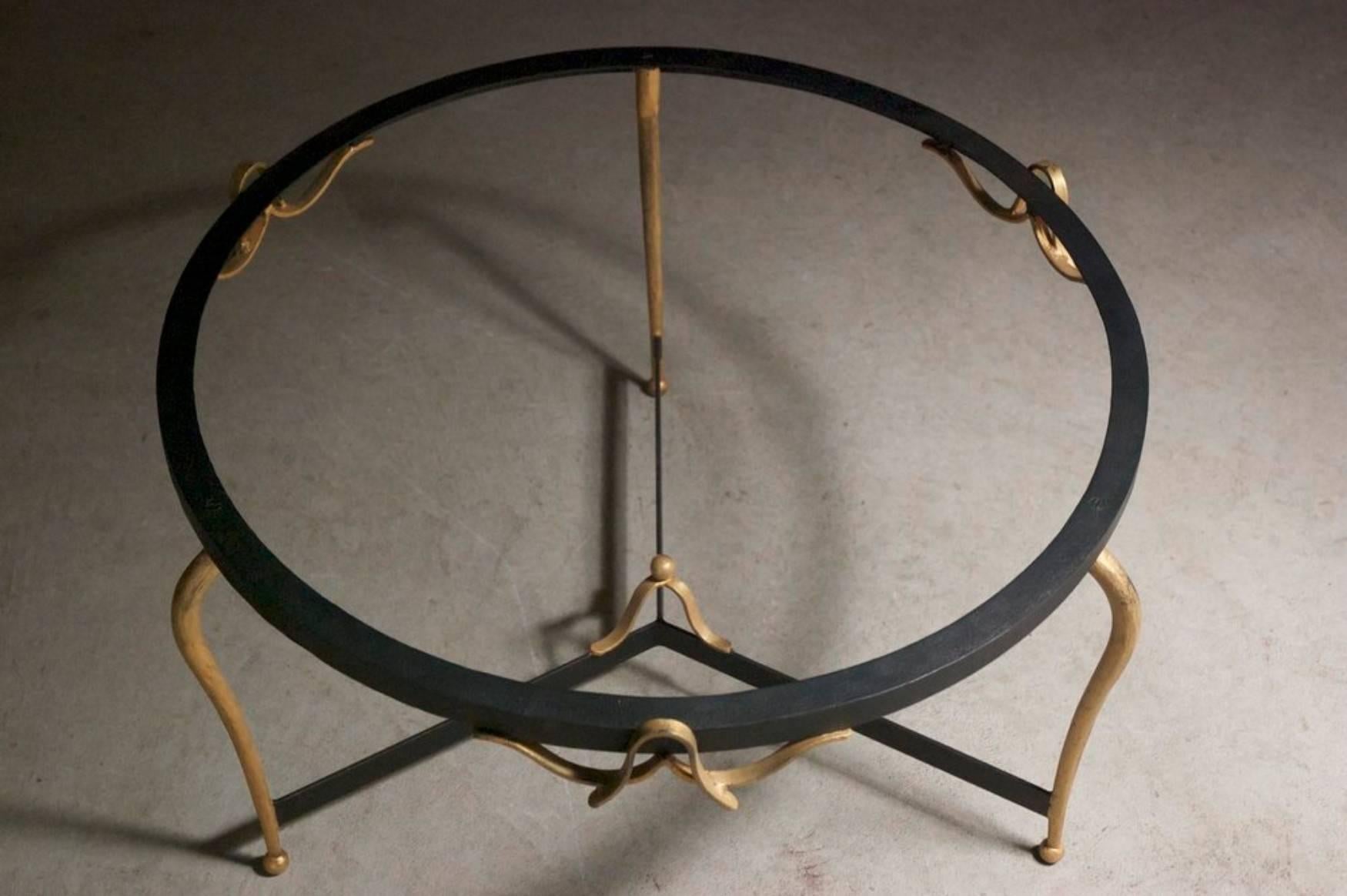 Mid-20th Century René Prou Gilt Iron Coffee Table