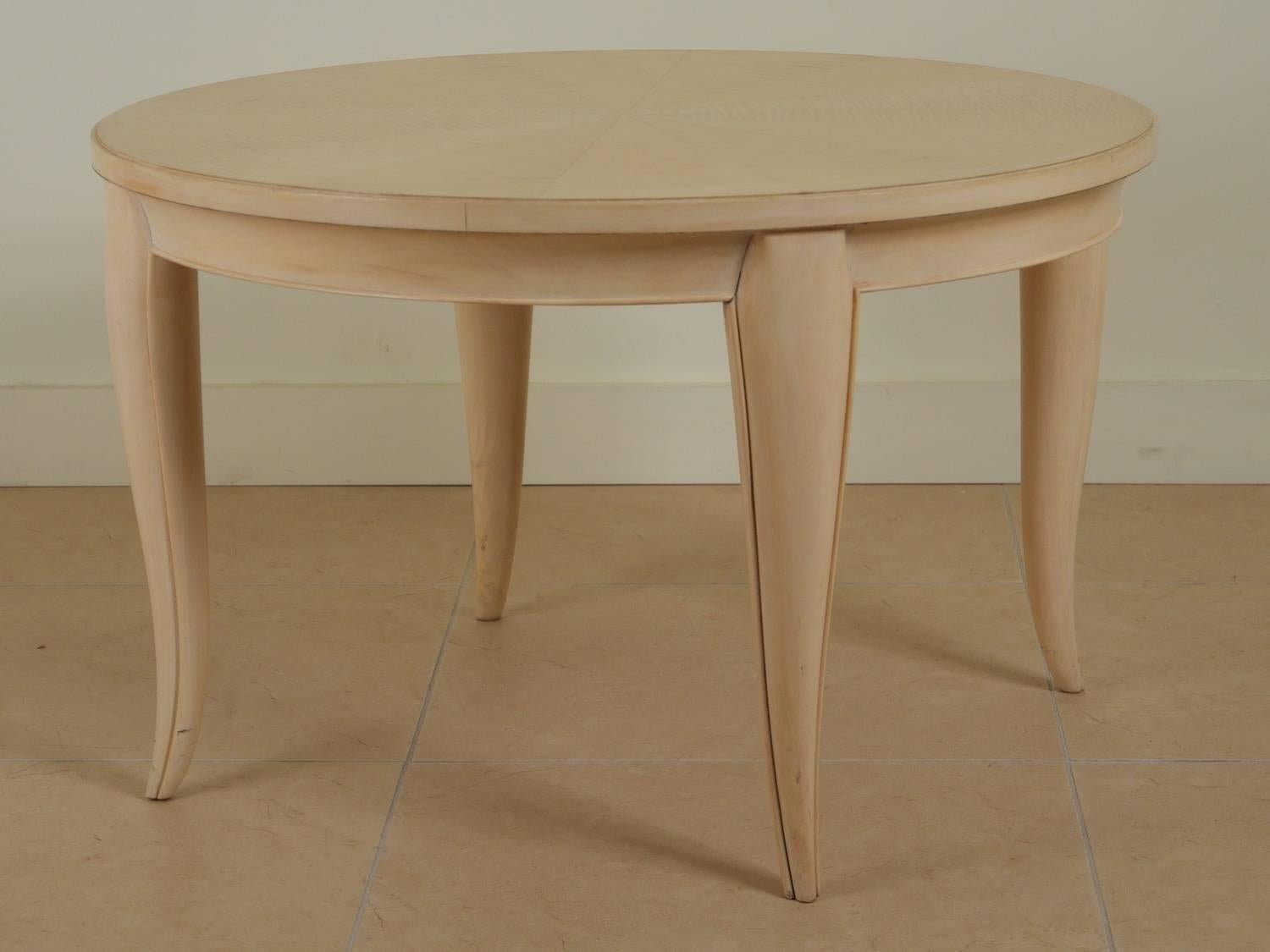 Art Deco Dominique Low or Side Table in Rayed Sycamore For Sale