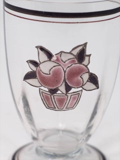Set of Six Goupy Enameled Beverage Glasses