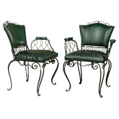 Paire de fauteuils René Prou des années 40, avec leur patine noire d'origine