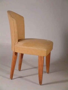 Dominique French Art Deco side chair in beech, circa 1935 from French oceanliner