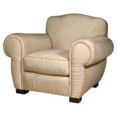 Rene Drouet French Forties pair of club chairs. Reupholstered