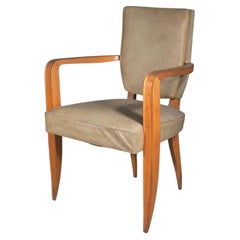 Einzelschreibtisch/Sessel im französischen Art-Déco-Stil von Jean Pascaud aus Kirschholz