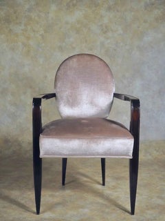 Ein Paar runde Sessel mit gerundeter Rückenlehne im französischen Art-déco-Stil von Jean Pascaud, um 1935.